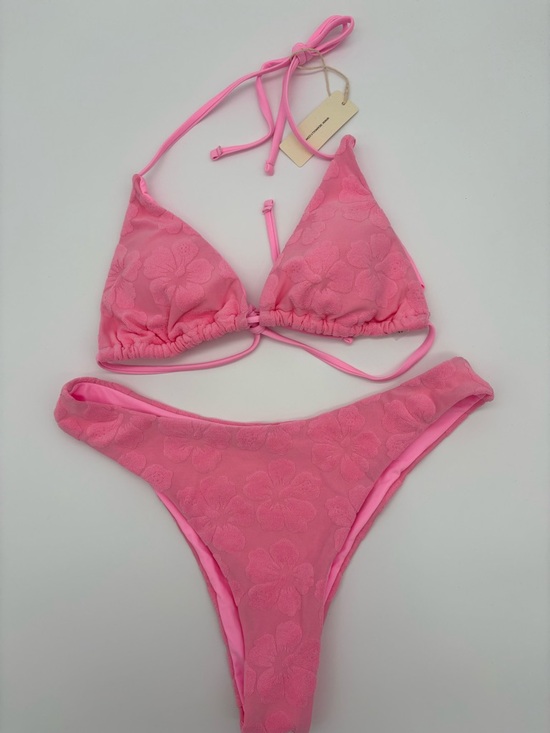 Seamolly Other - Women’s Pink Floral Textured Triangle Bikini - Seamolly NWT